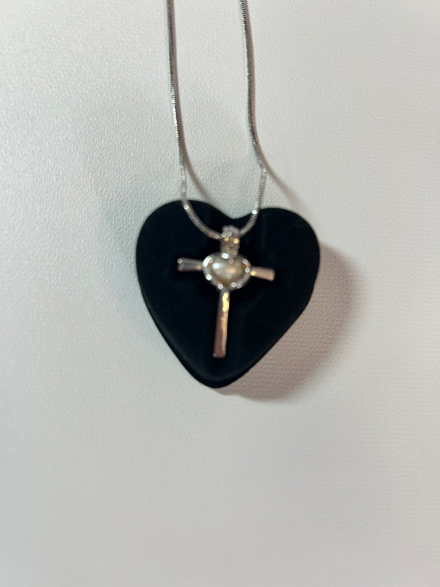 AC Cultured Pearl Cross Necklace