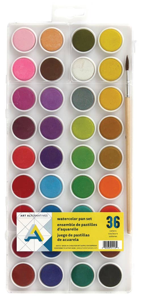 Art Alternatives Easy-to-Mix Watercolors & Brush