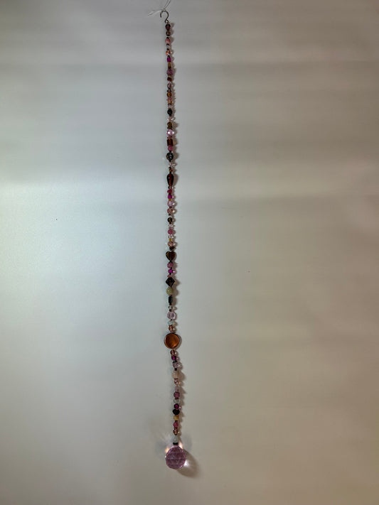 30mm Lt Pink Beaded Dangly 26”
