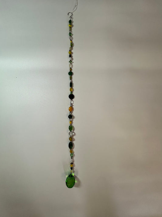 30mm Green Beaded Dangly 20”