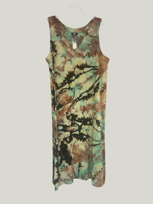 DKNY Sleeveless Linen Long Dress Reversed