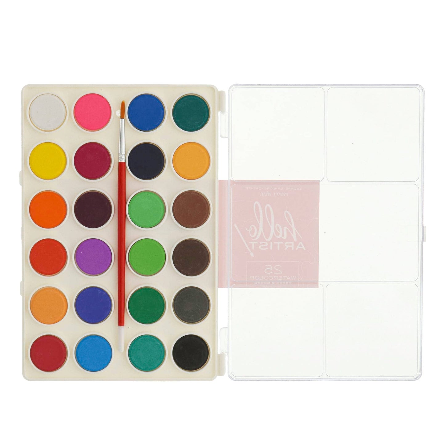 Hello, Artist! 24 Piece Watercolor Cake With Brush Set