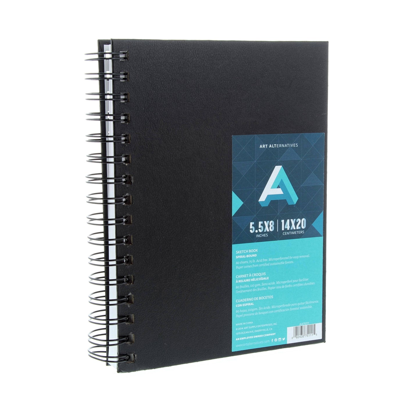 Art Alternatives Spiral-Bound Sketch Book, 5.5 x 8 in