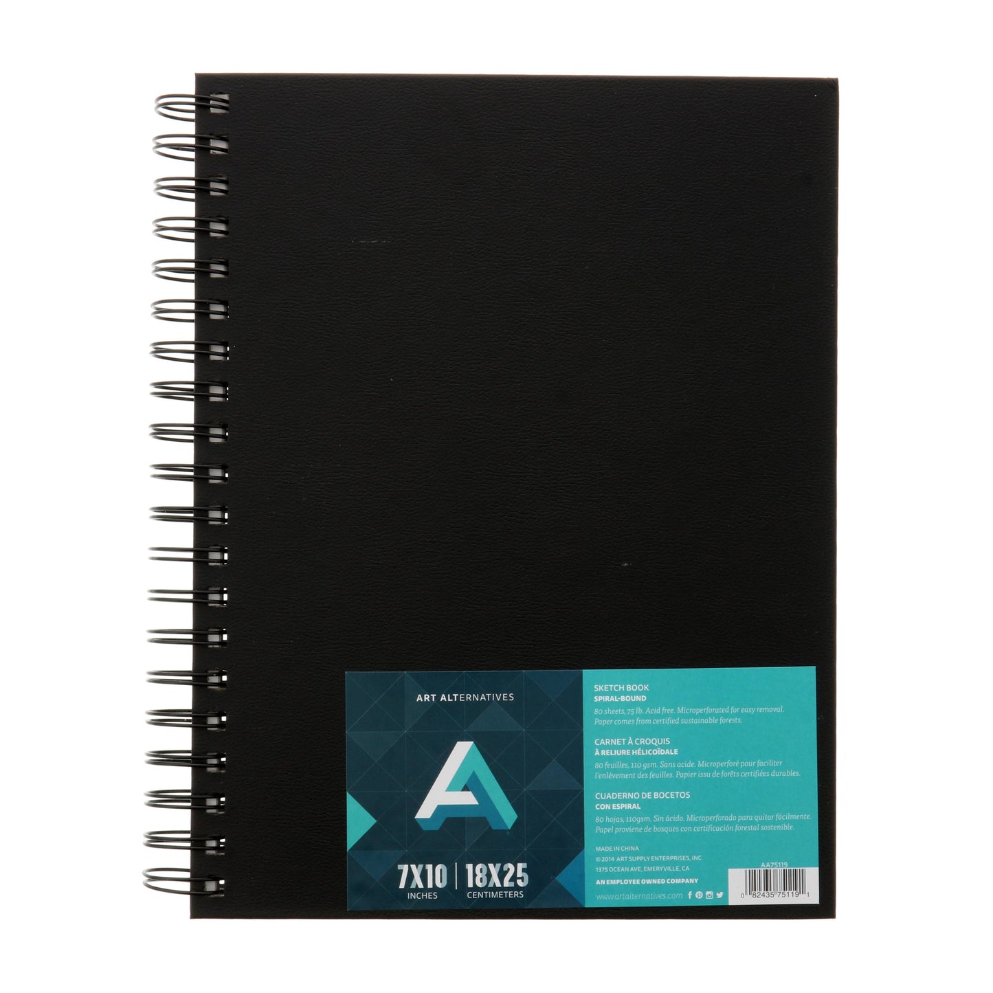 Art Alternatives Spiral-Bound Sketch Book, 7 x 10 in